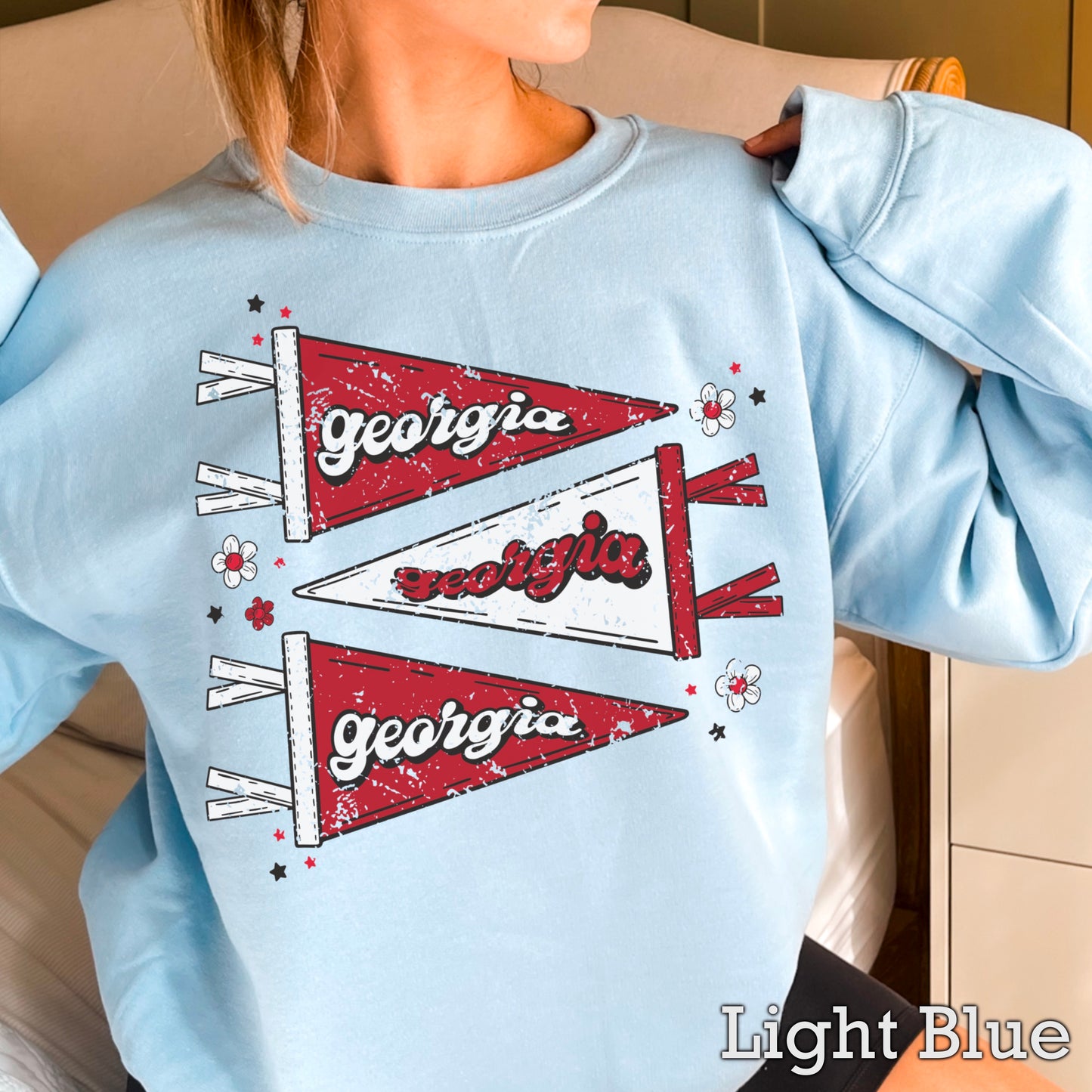 Red & Black Pennant Flag Crewneck Sweatshirt