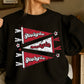 Red & Black Pennant Flag Crewneck Sweatshirt