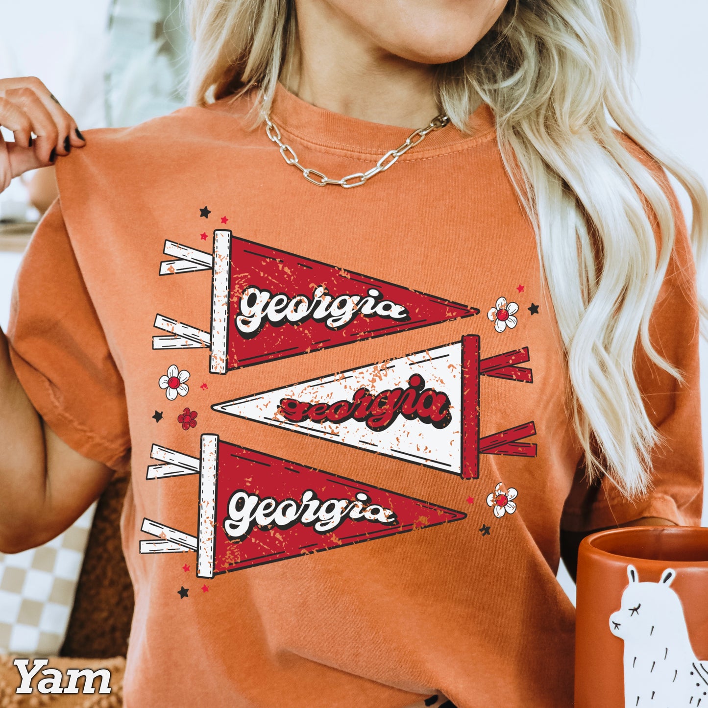 Red & Black Pennant Flag Comfort Color Graphic Tee