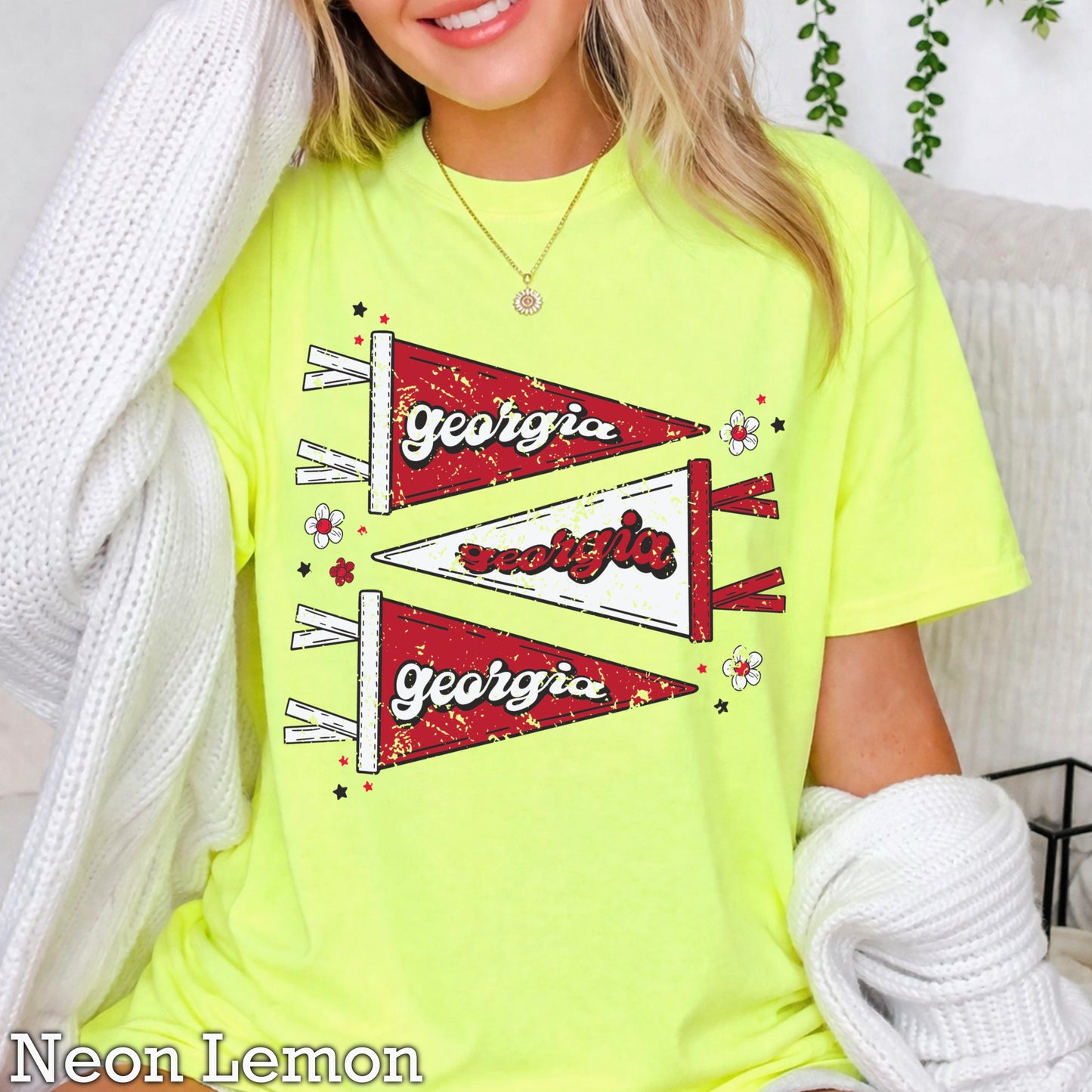Red & Black Pennant Flag Comfort Color Graphic Tee
