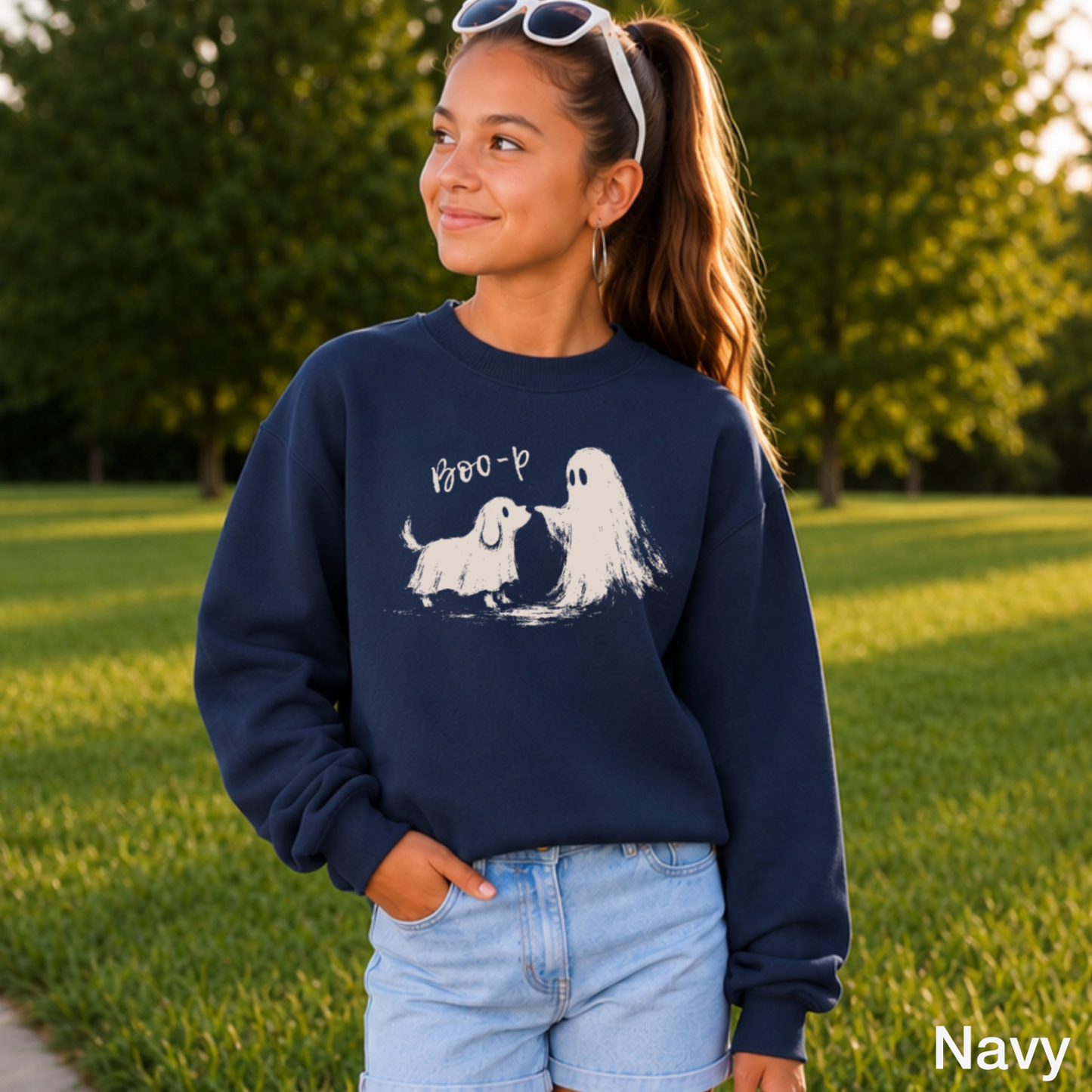 Boo-P Halloween Youth Crewneck Sweatshirt