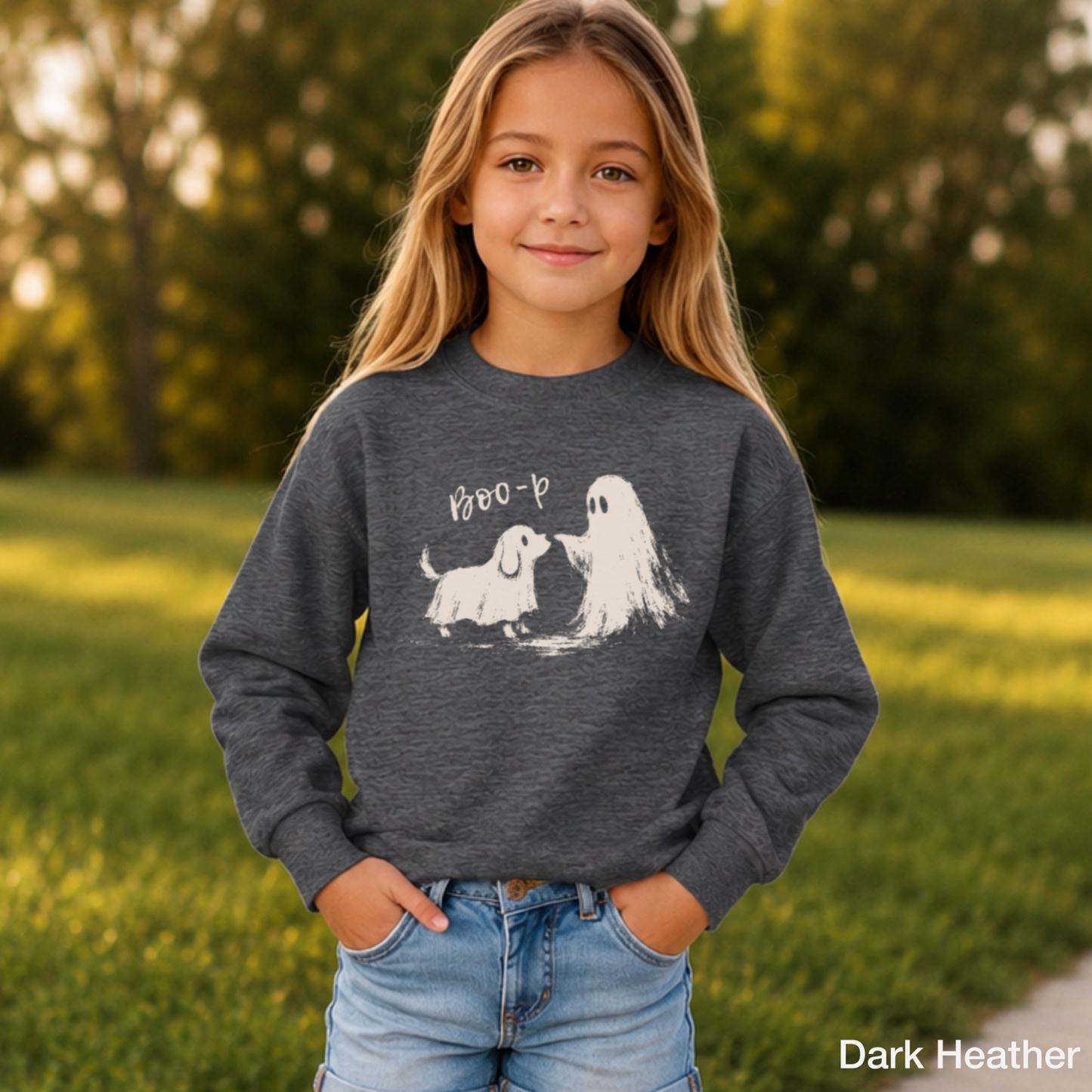 Boo-P Halloween Youth Crewneck Sweatshirt