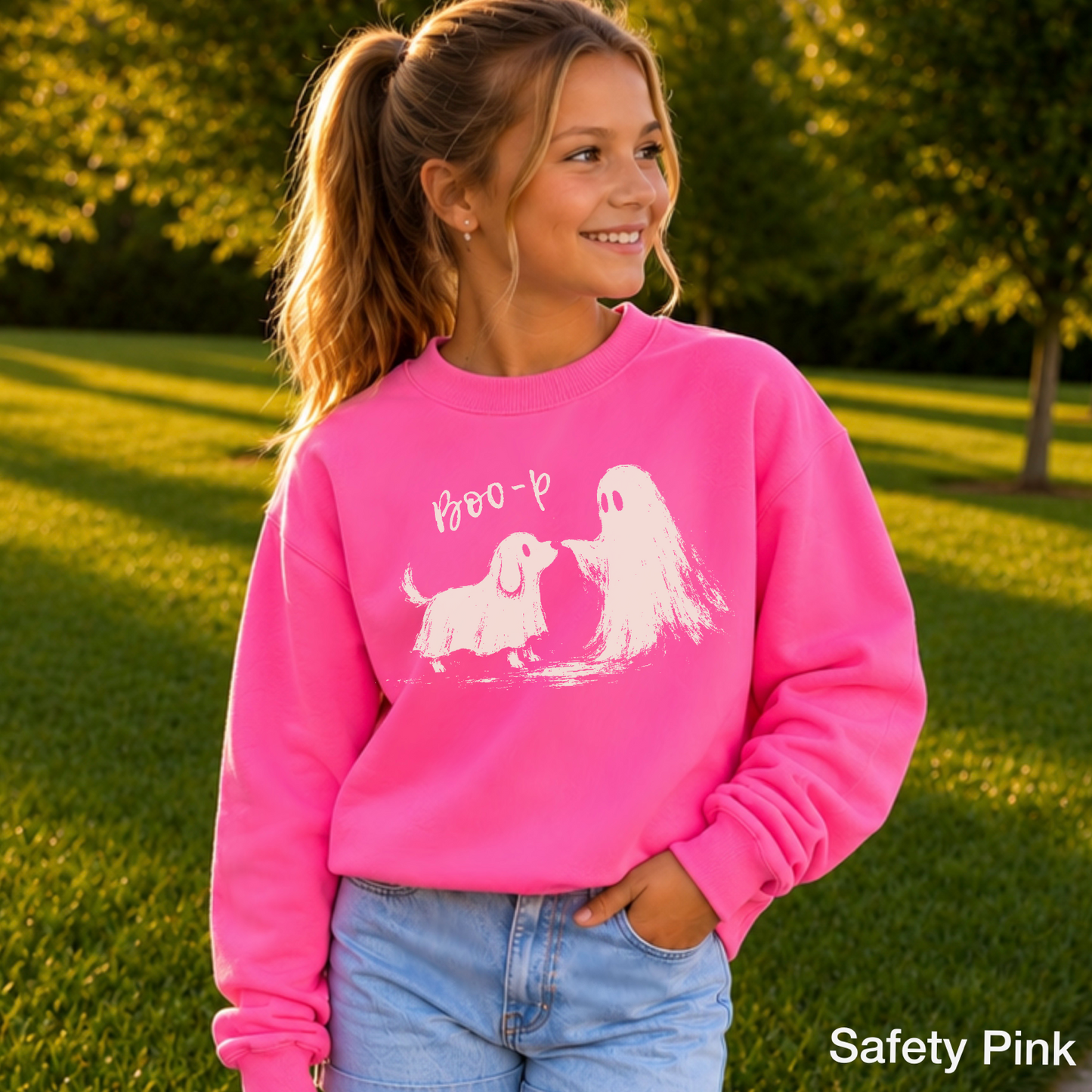 Boo-P Halloween Youth Crewneck Sweatshirt