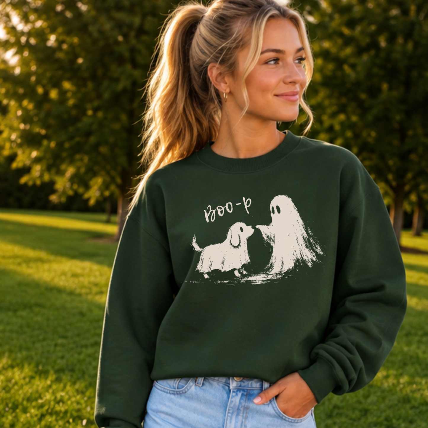 Boo-P Halloween Youth Crewneck Sweatshirt