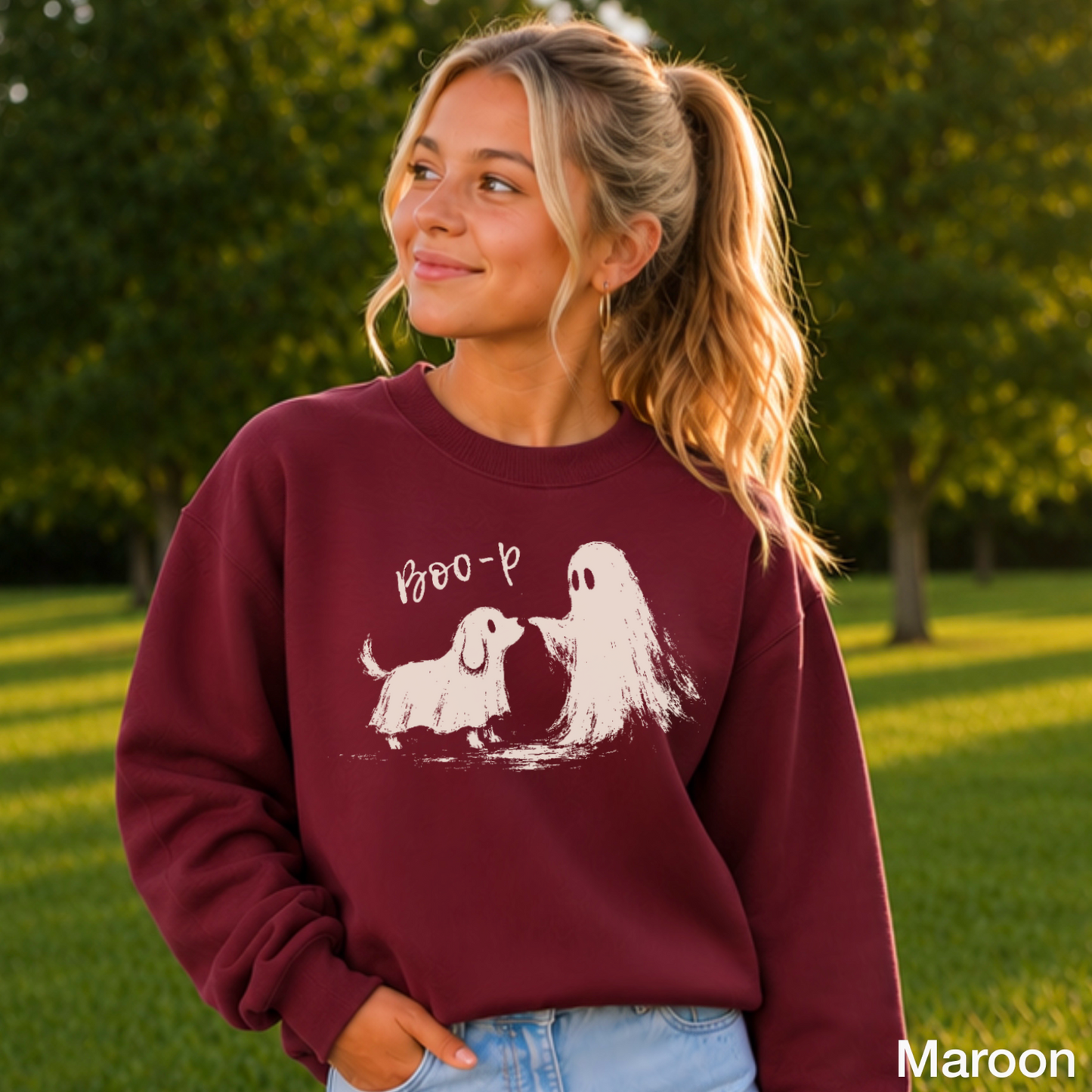 Boo-P Halloween Youth Crewneck Sweatshirt