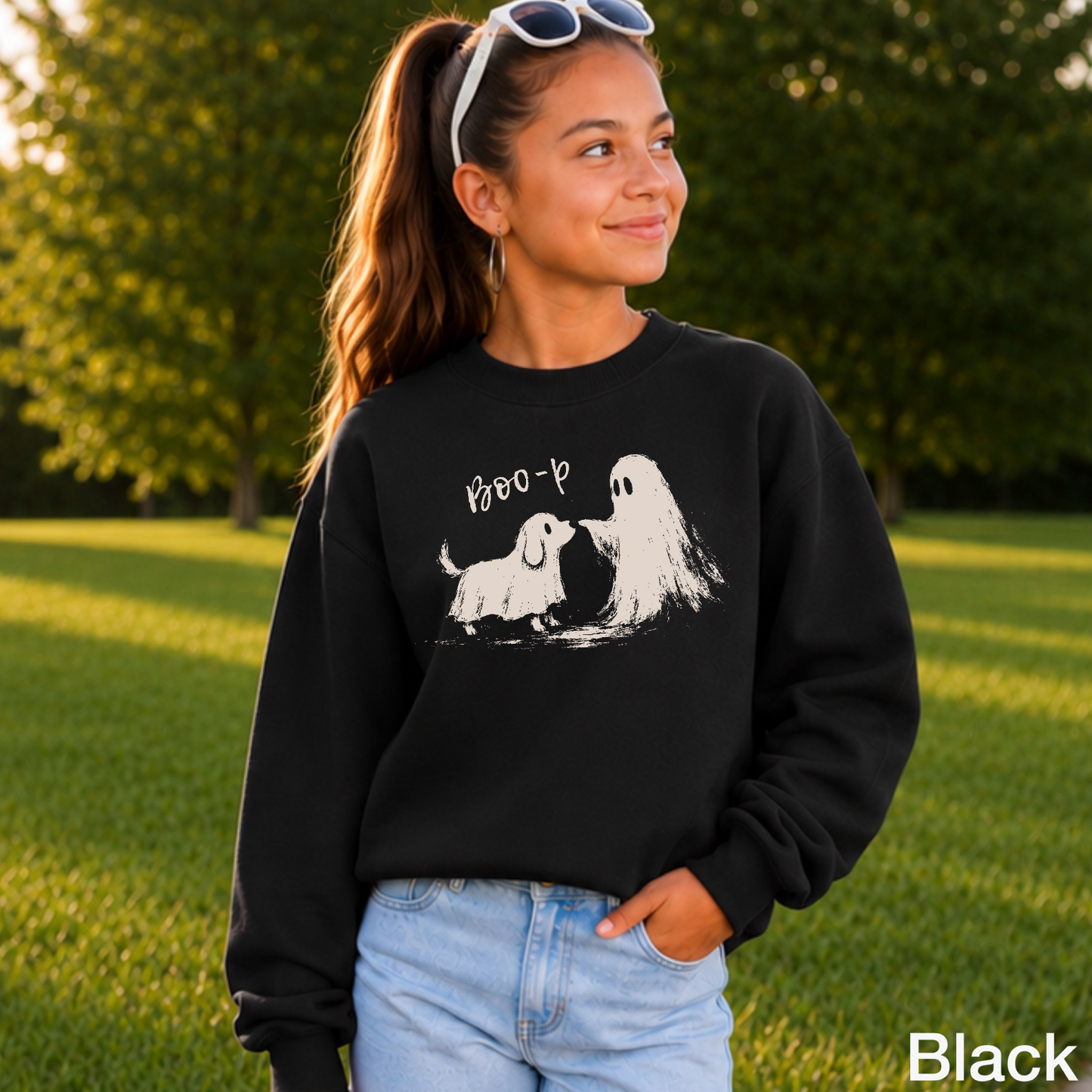 Boo-P Halloween Youth Crewneck Sweatshirt