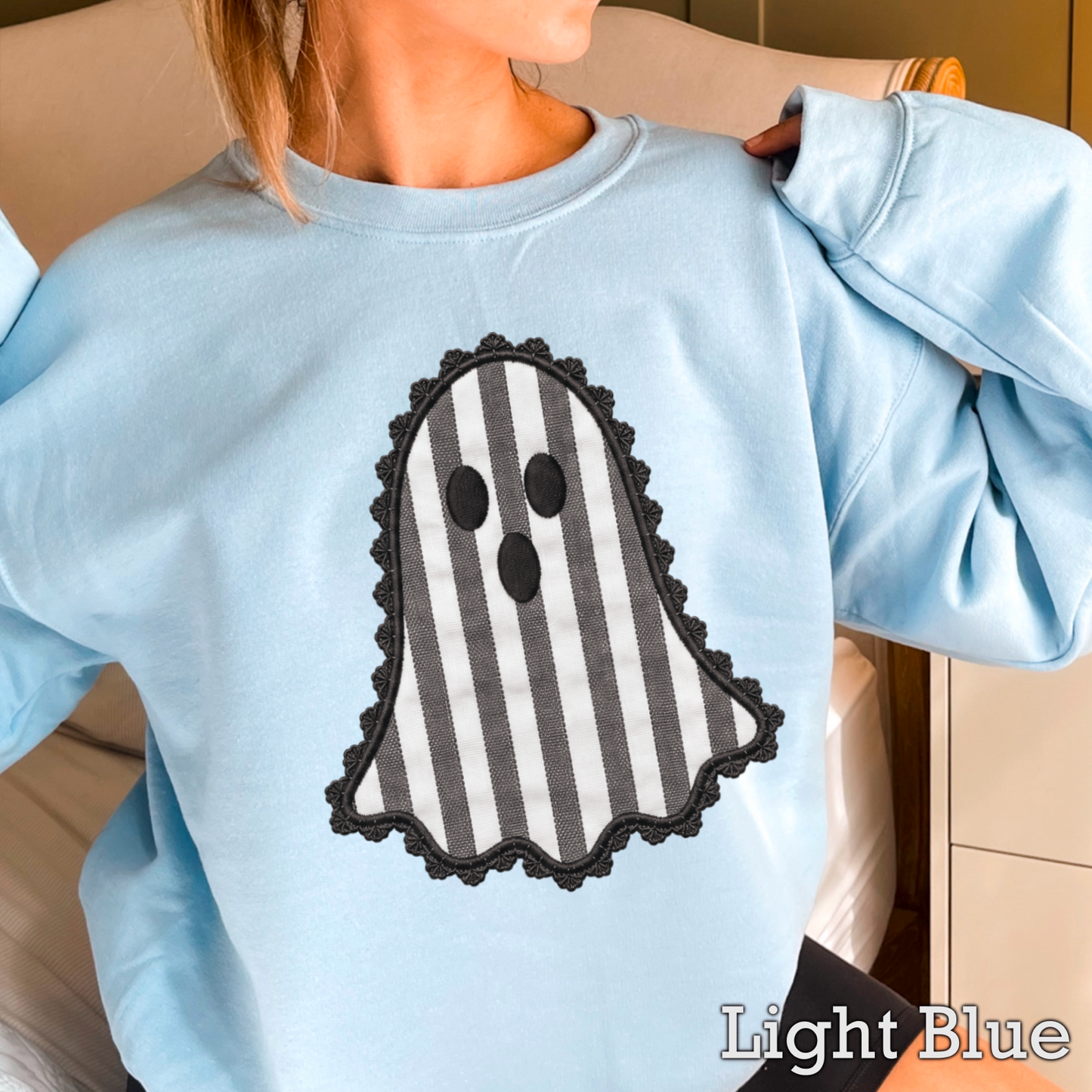 Lace Ghost Halloween Crewneck Sweatshirt