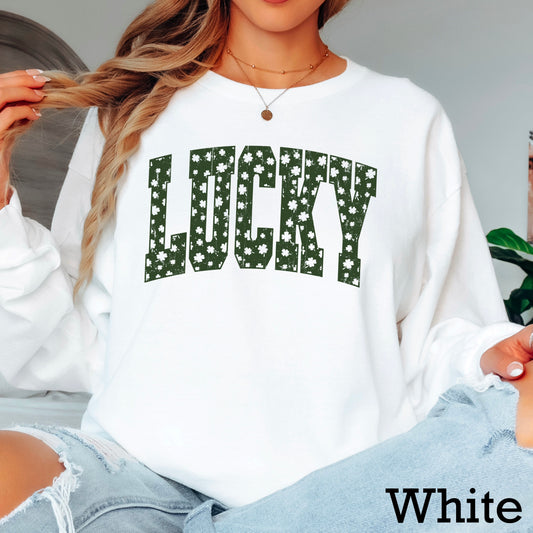 Lucky Clovers Distressed Screen Print Transfer