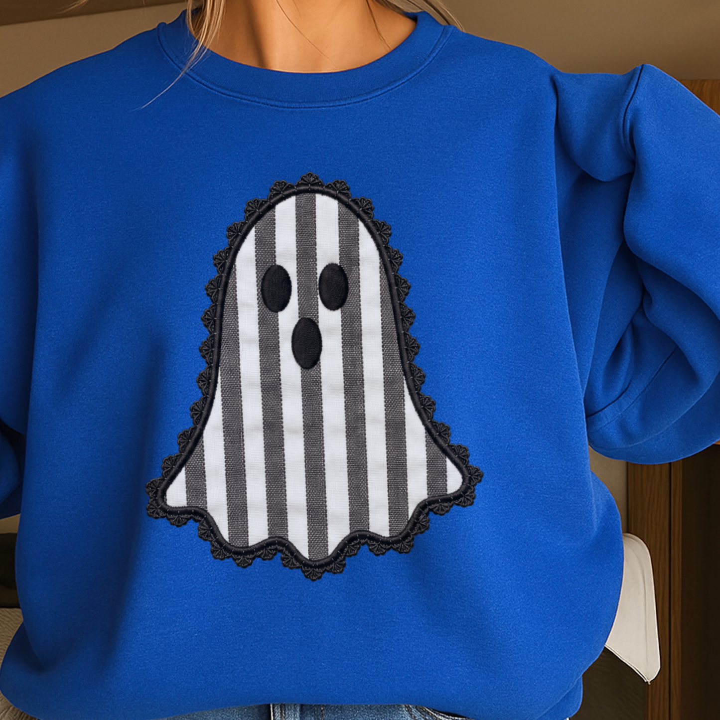 Lace Ghost Halloween Crewneck Sweatshirt