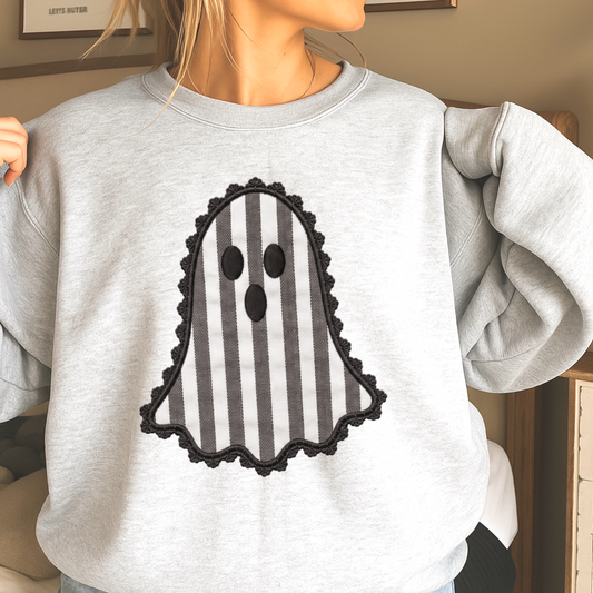 Lace Ghost Halloween Crewneck Sweatshirt