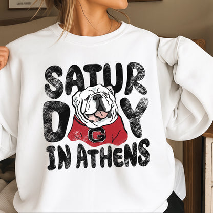 Saturday Red & Black Crewneck Sweatshirt