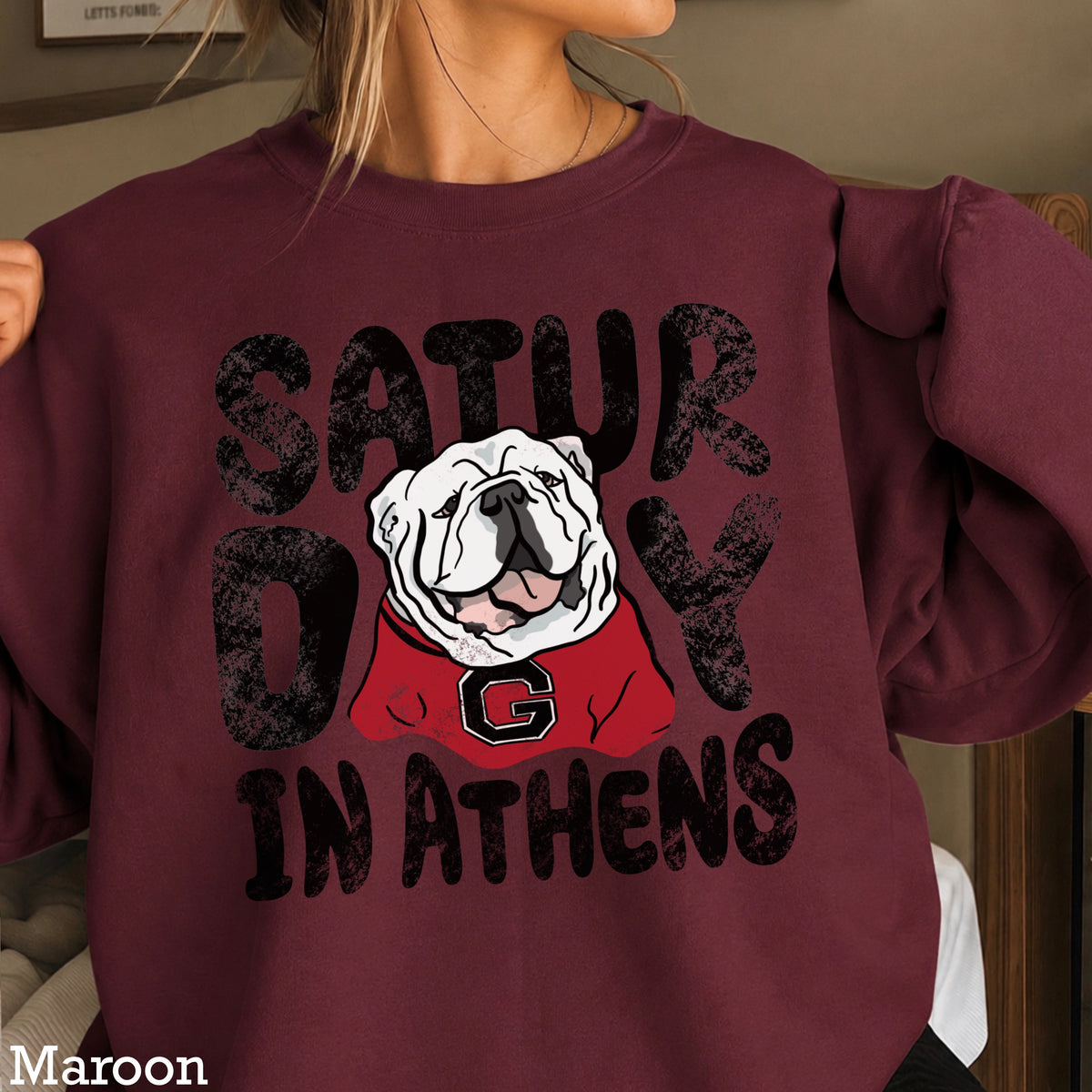 Saturday Red & Black Crewneck Sweatshirt