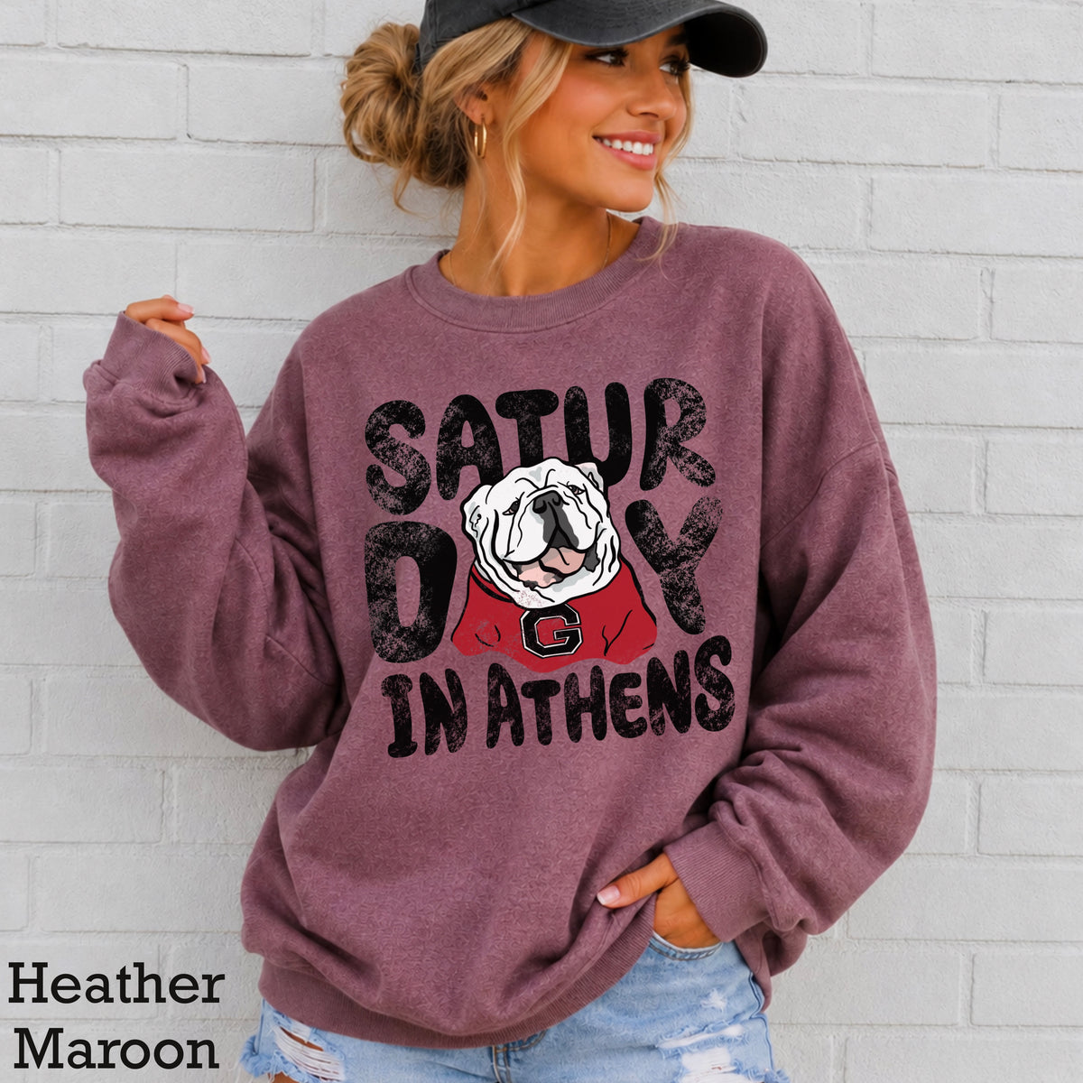 Saturday Red & Black Crewneck Sweatshirt