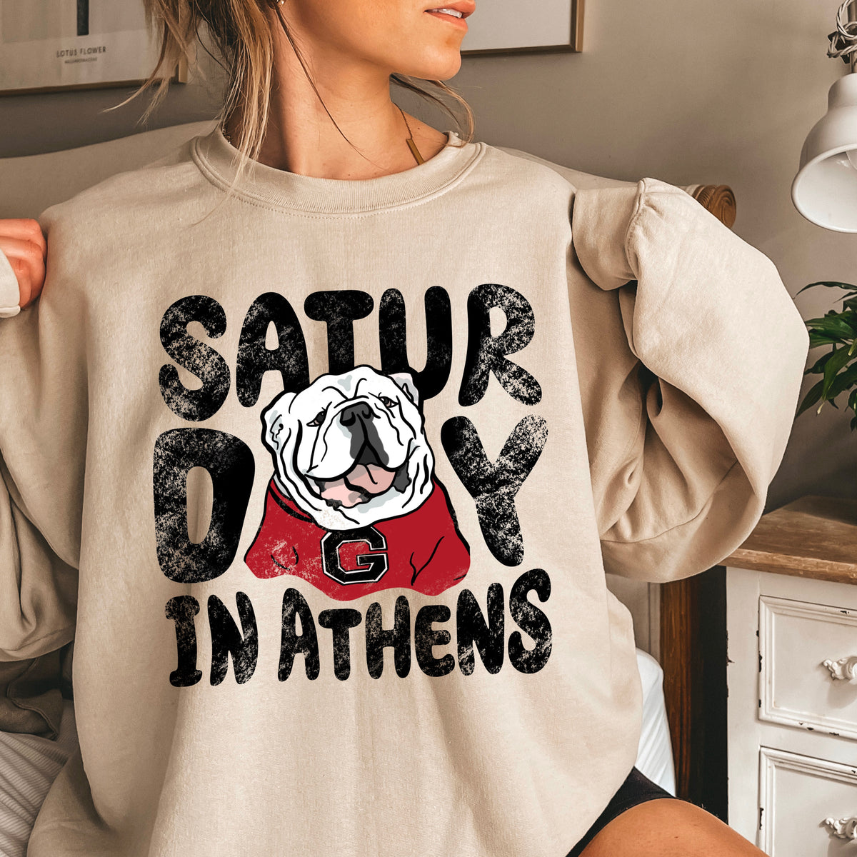 Saturday Red & Black Crewneck Sweatshirt