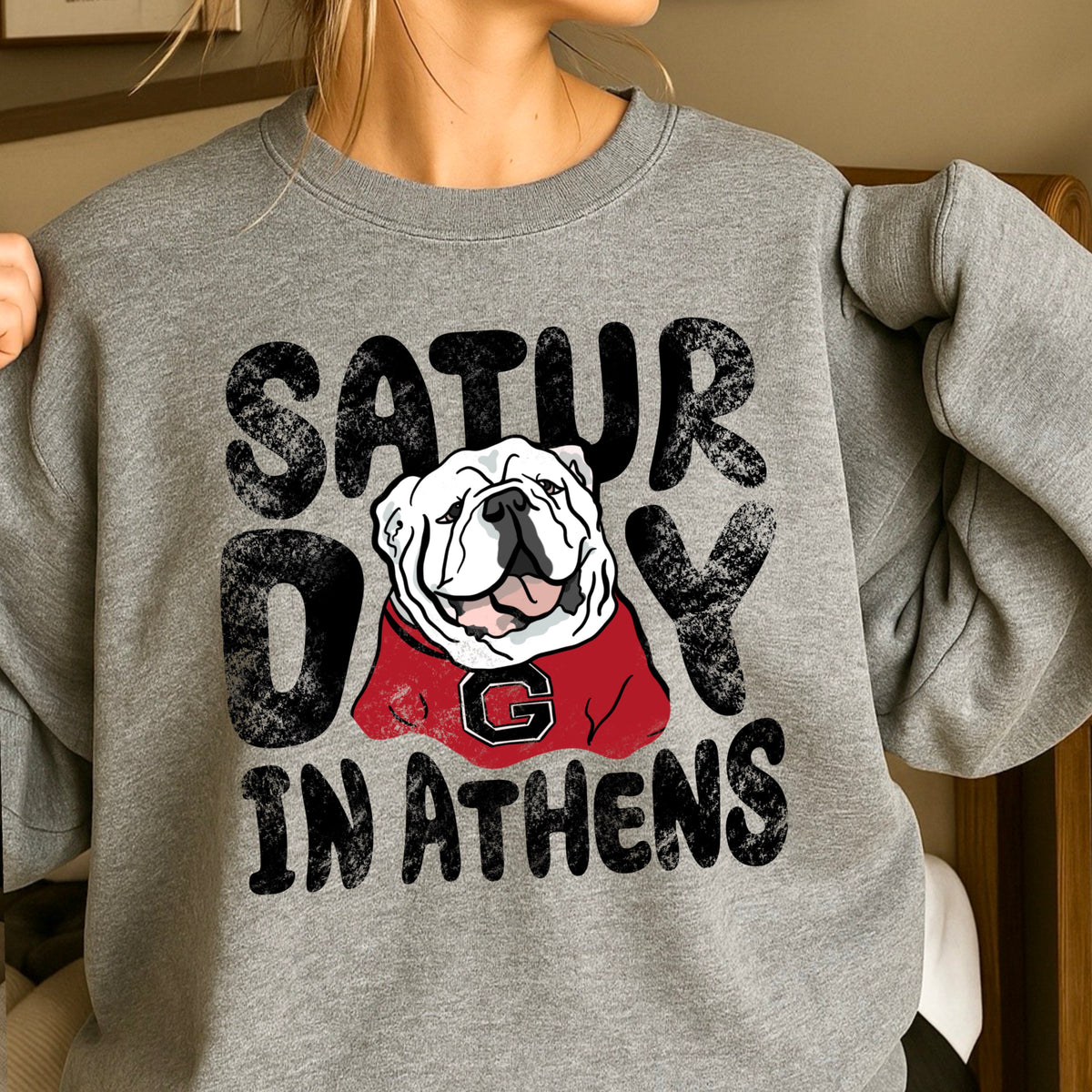 Saturday Red & Black Crewneck Sweatshirt