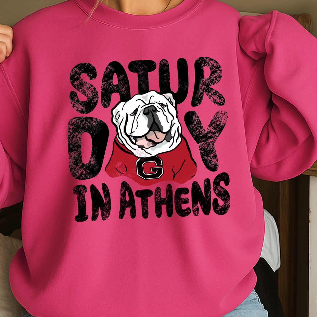 Saturday Red & Black Crewneck Sweatshirt