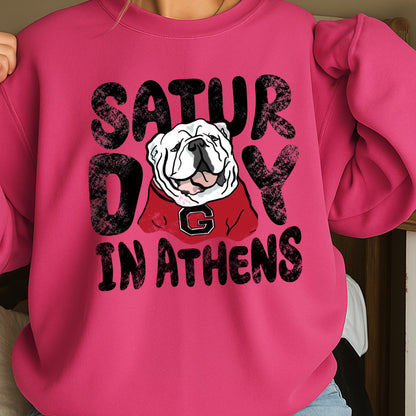 Saturday Red & Black Crewneck Sweatshirt