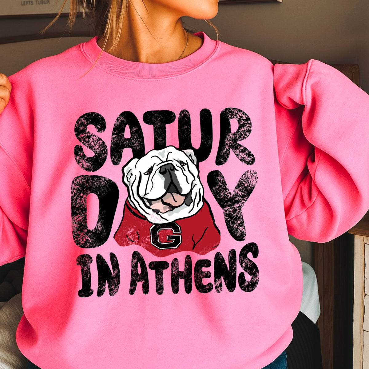 Saturday Red & Black Crewneck Sweatshirt