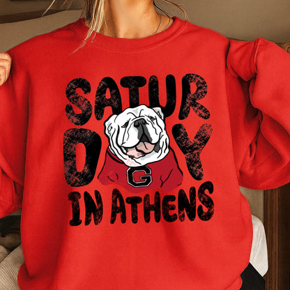 Saturday Red & Black Crewneck Sweatshirt