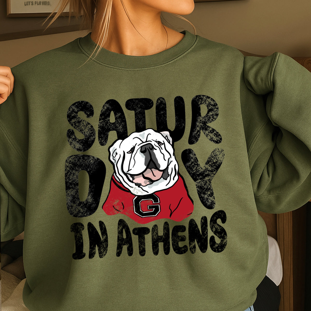 Saturday Red & Black Crewneck Sweatshirt