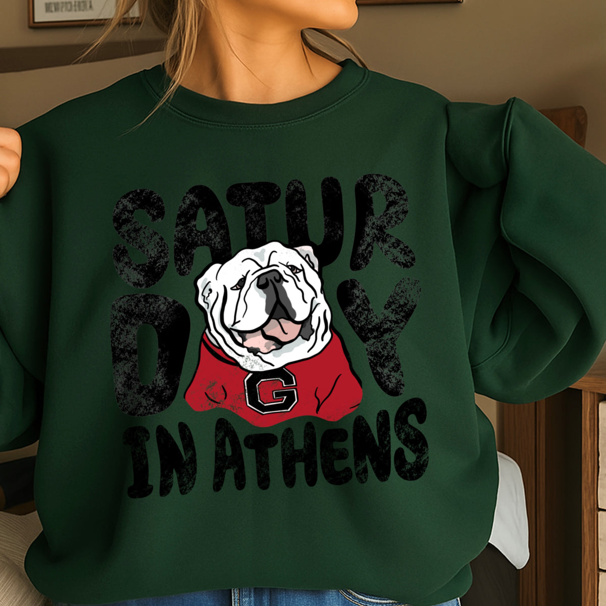 Saturday Red & Black Crewneck Sweatshirt