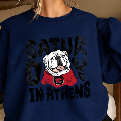 Saturday Red & Black Crewneck Sweatshirt