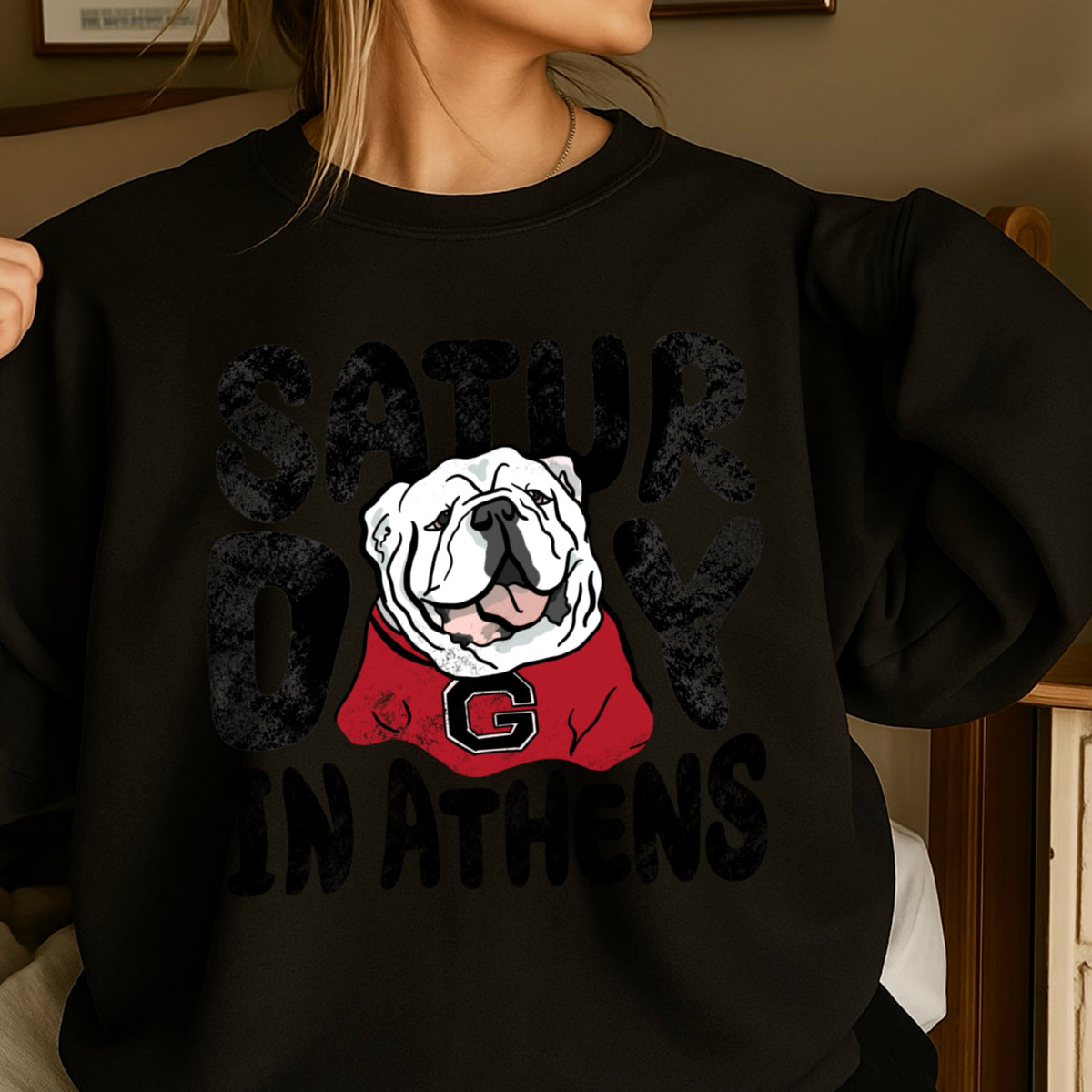 Saturday Red & Black Crewneck Sweatshirt