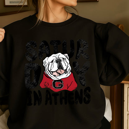 Saturday Red & Black Crewneck Sweatshirt