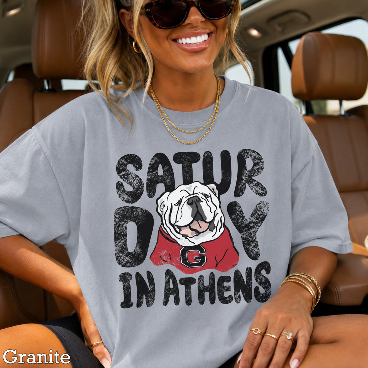 Saturday Red & Black Comfort Color Graphic Tee