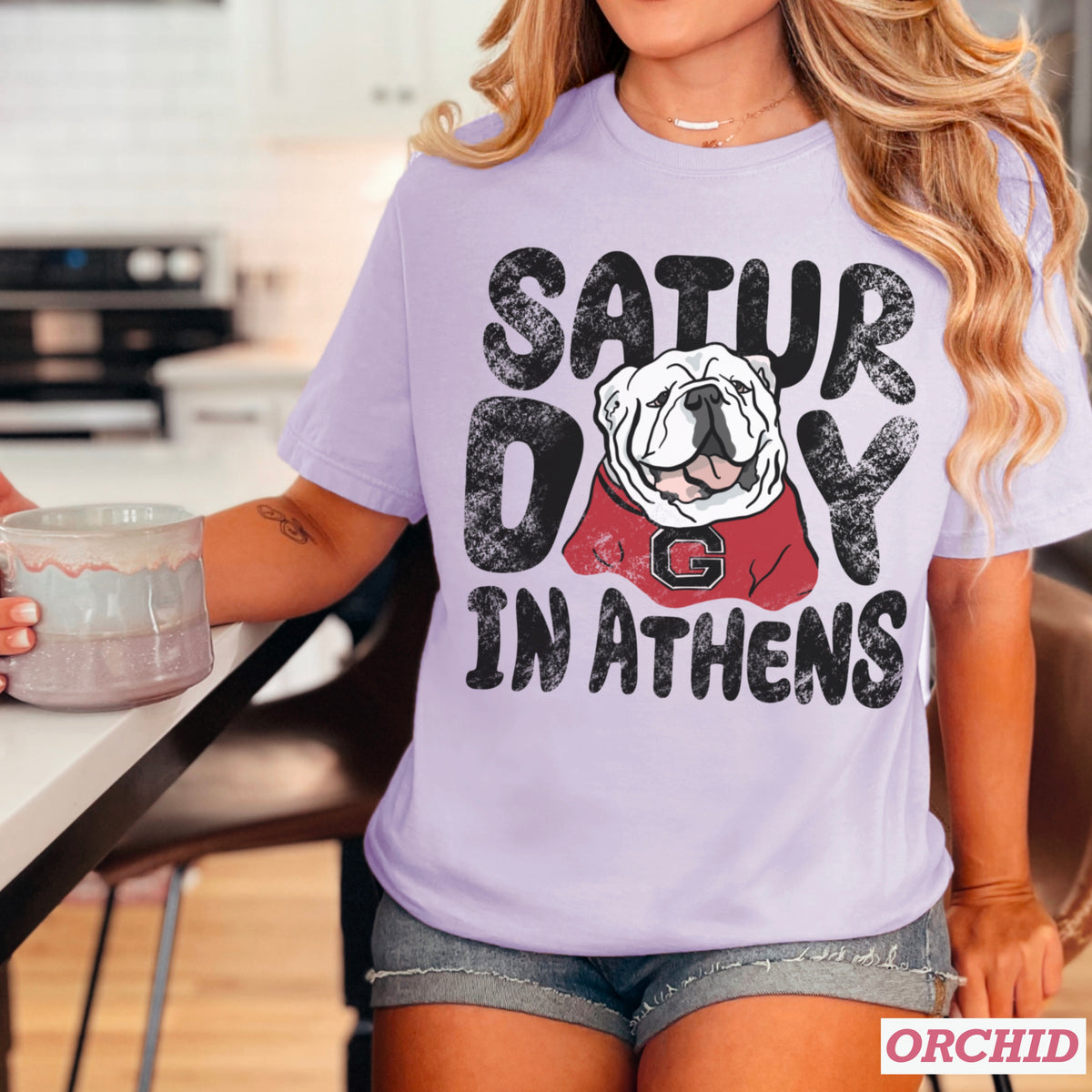 Saturday Red & Black Comfort Color Graphic Tee