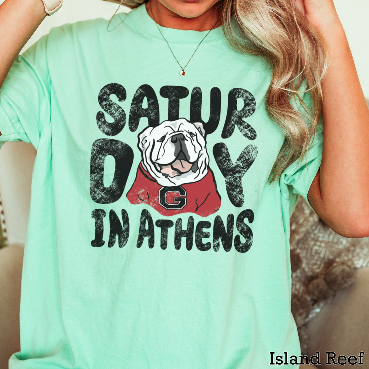 Saturday Red & Black Comfort Color Graphic Tee