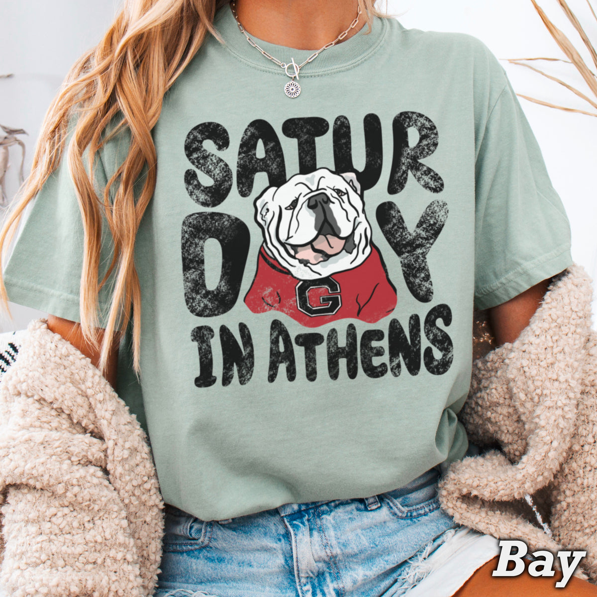 Saturday Red & Black Comfort Color Graphic Tee