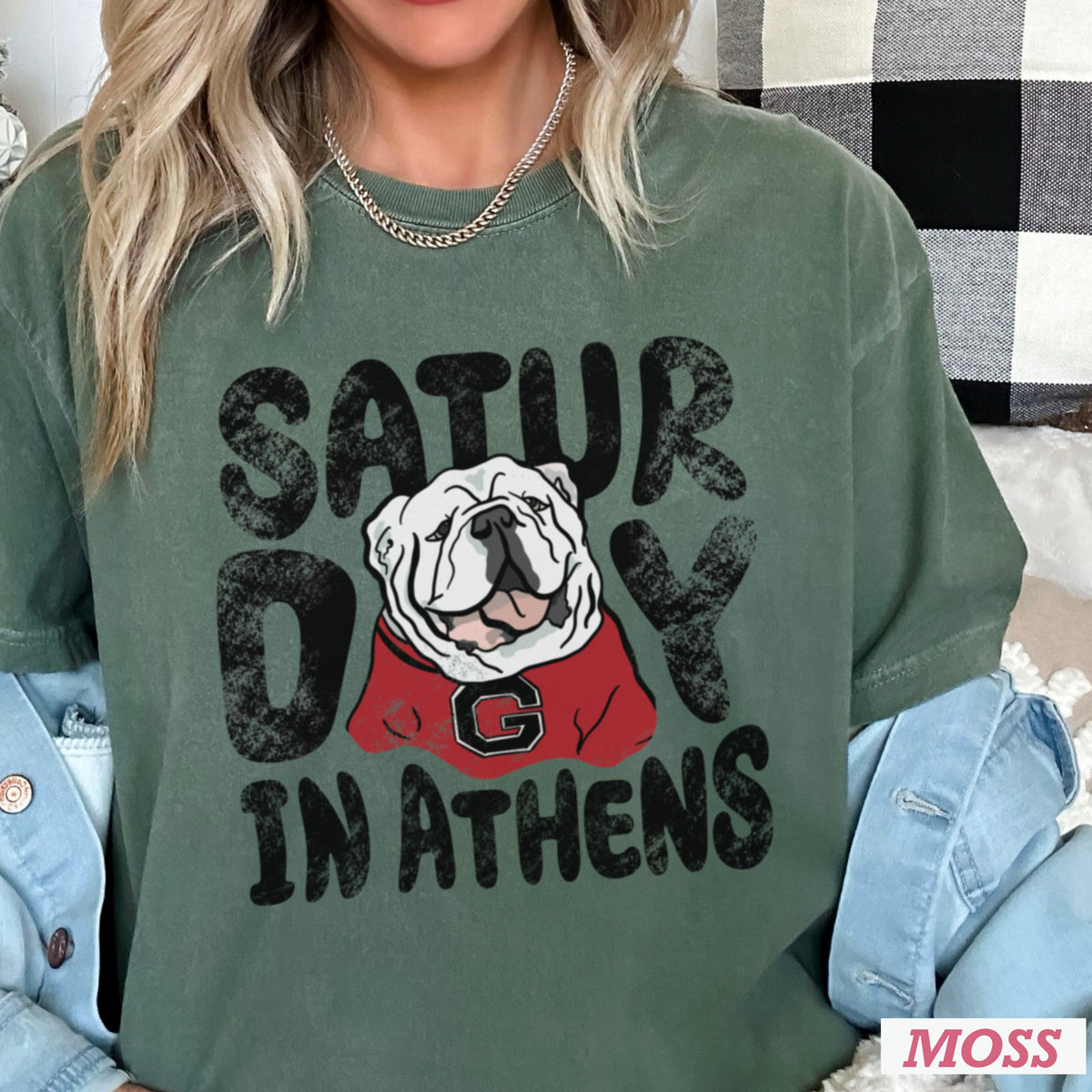 Saturday Red & Black Comfort Color Graphic Tee