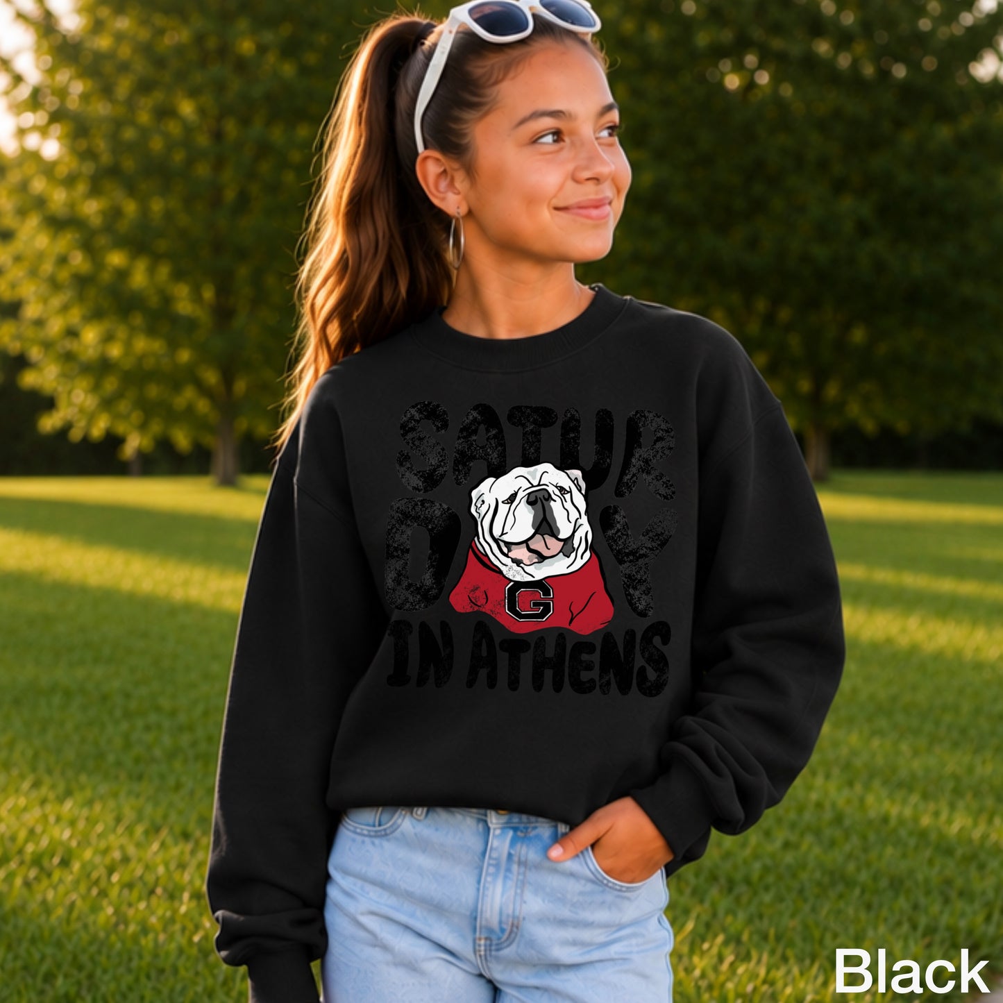 Saturdays Red & Black Youth Crewneck Sweatshirt