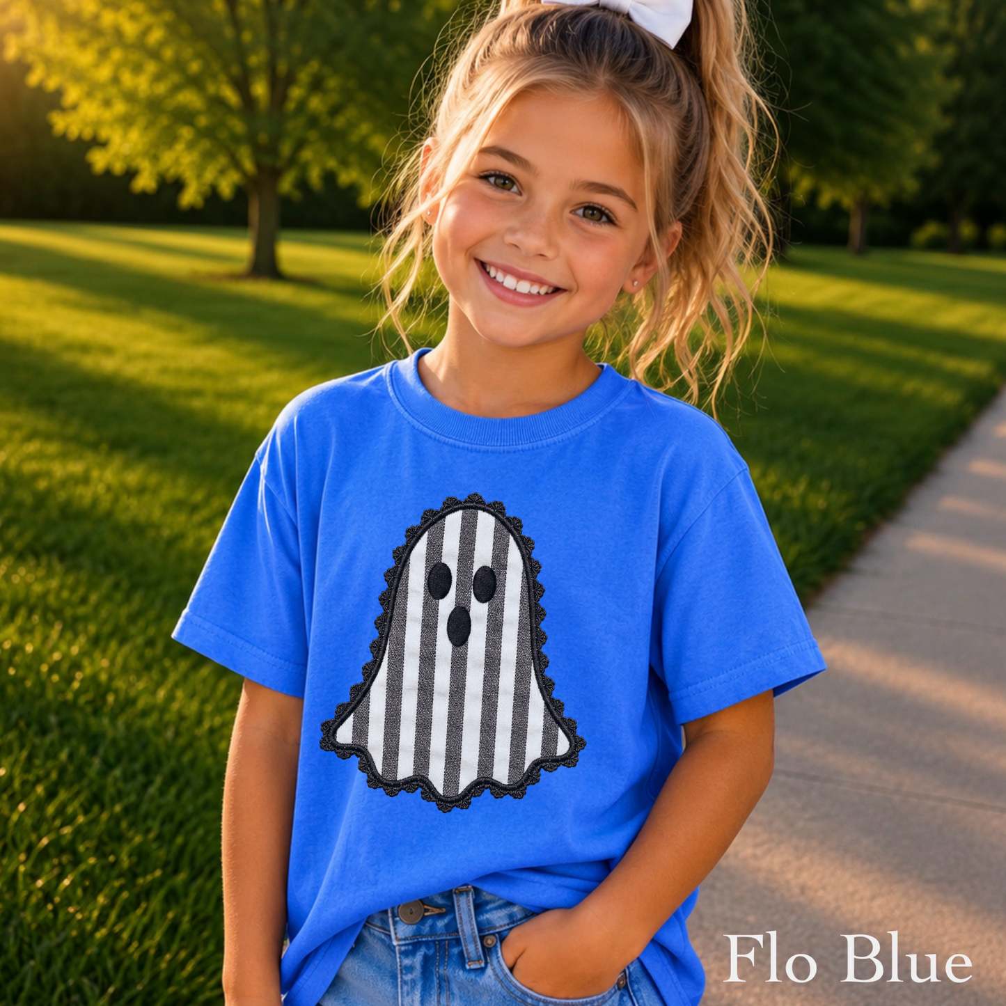 Lace Ghost Halloween Youth Comfort Color T-Shirt