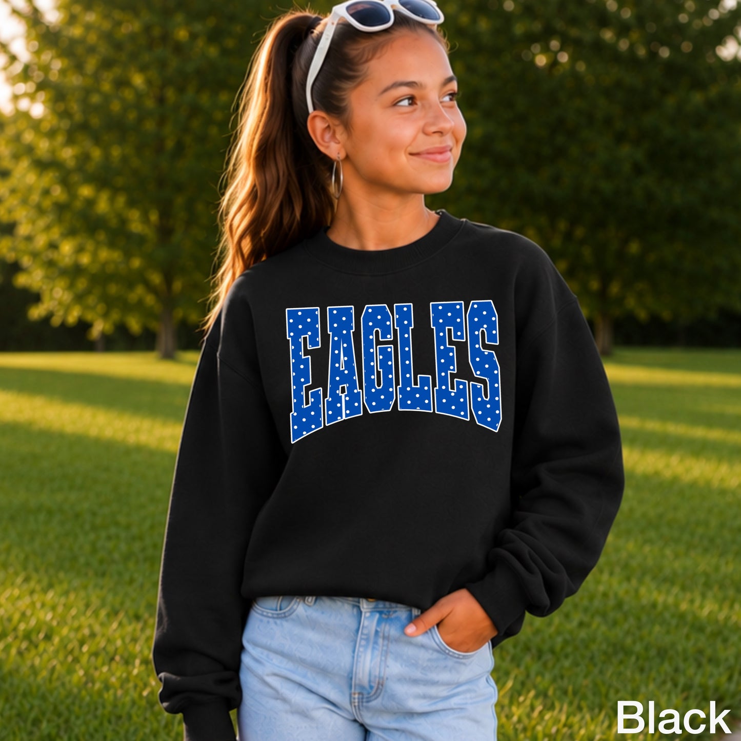 Eagles Polka Dot Youth Crewneck Sweatshirt
