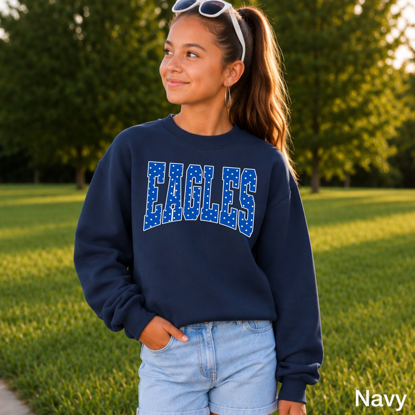 Eagles Polka Dot Youth Crewneck Sweatshirt