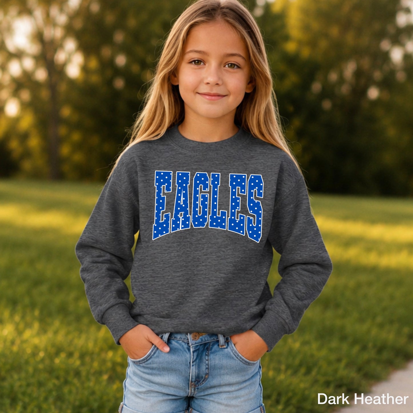 Eagles Polka Dot Youth Crewneck Sweatshirt