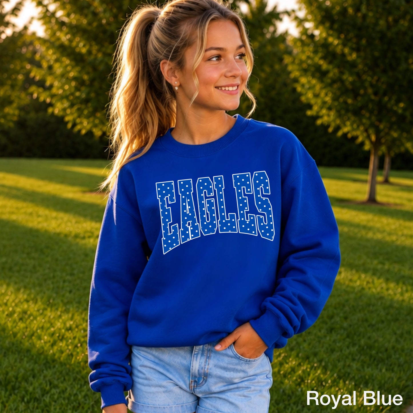 Eagles Polka Dot Youth Crewneck Sweatshirt