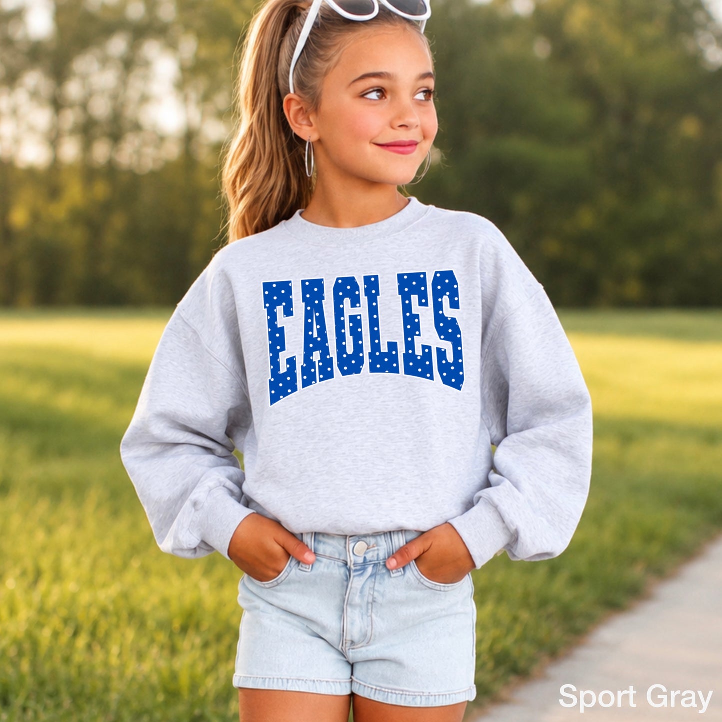 Eagles Polka Dot Youth Crewneck Sweatshirt