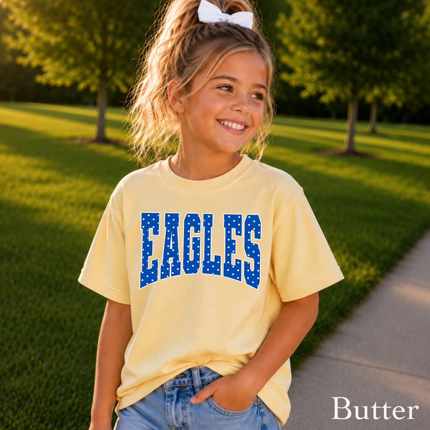 Eagles Polka Dot Youth Comfort Color T-Shirt