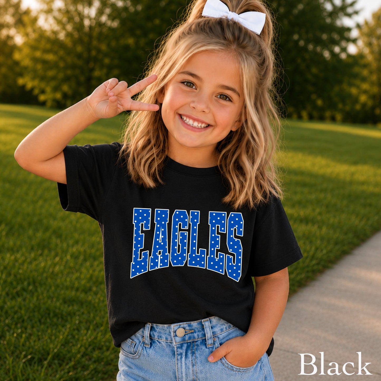 Eagles Polka Dot Youth Comfort Color T-Shirt