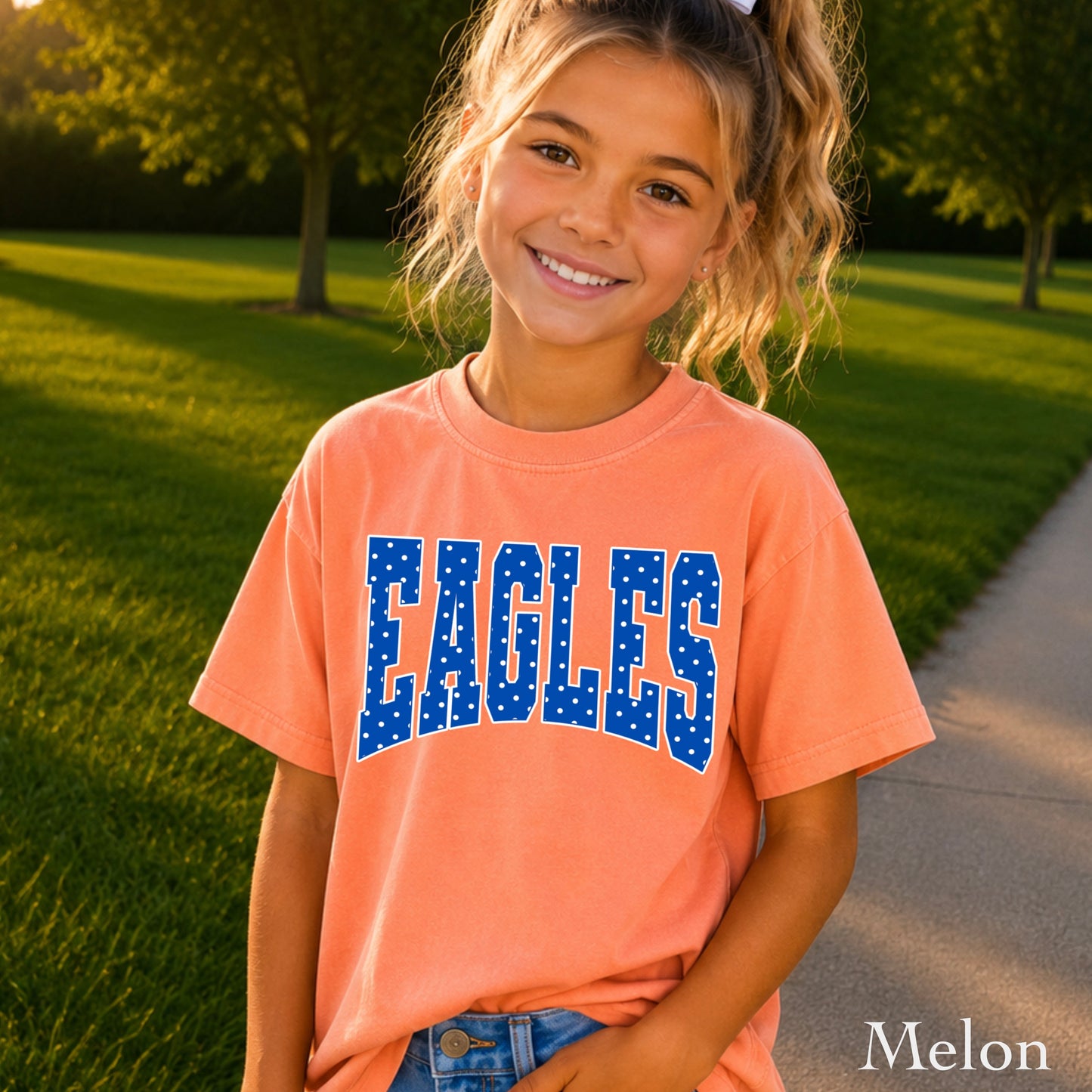 Eagles Polka Dot Youth Comfort Color T-Shirt