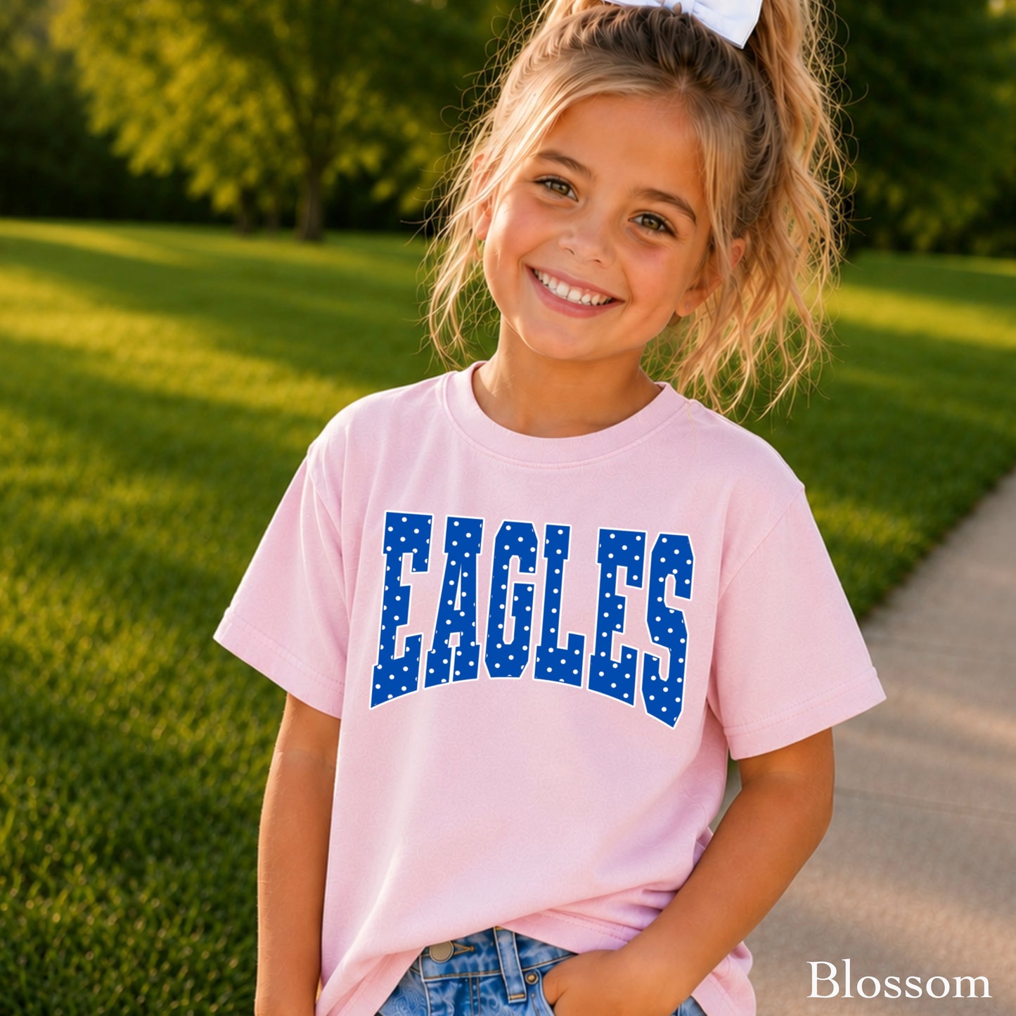 Eagles Polka Dot Youth Comfort Color T-Shirt