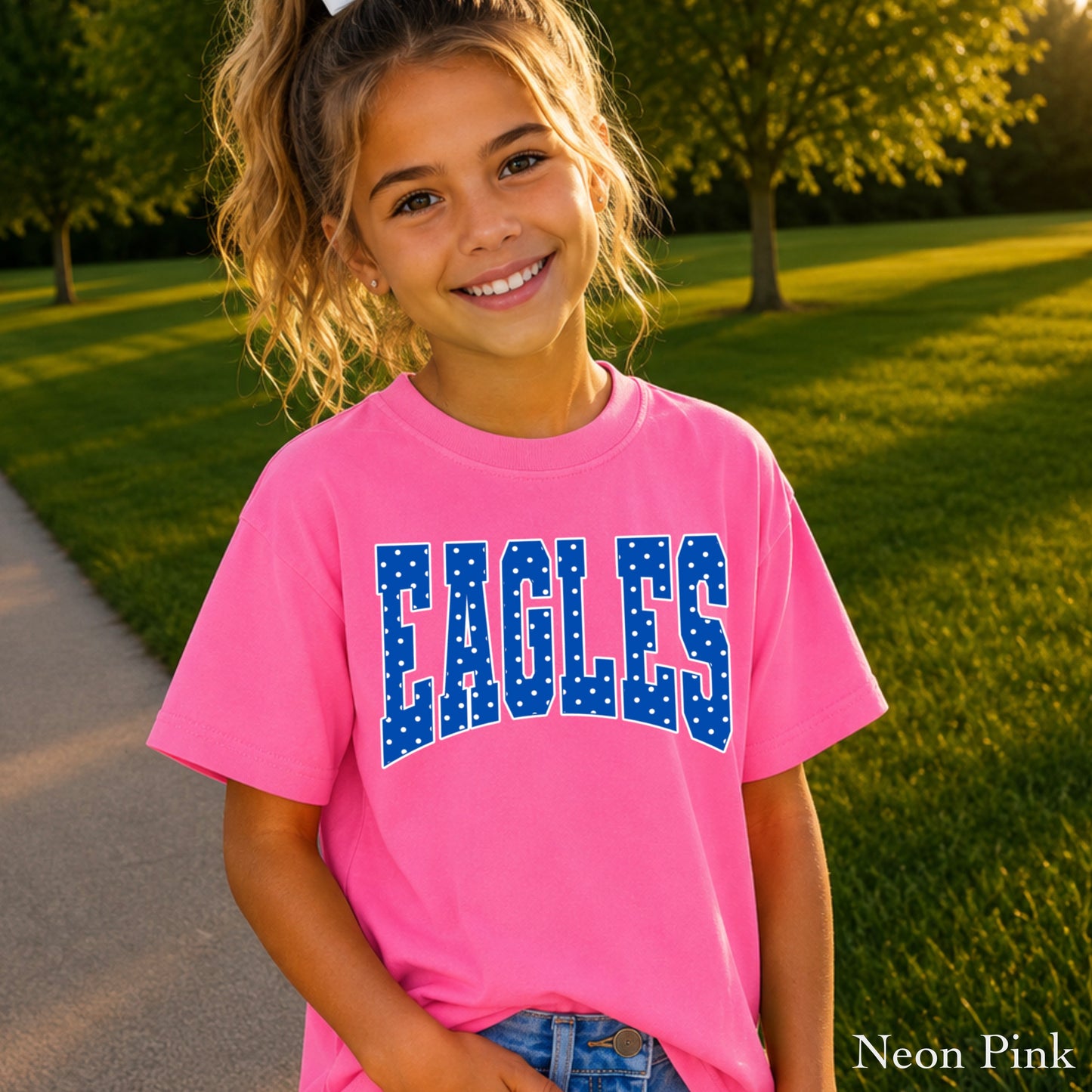 Eagles Polka Dot Youth Comfort Color T-Shirt