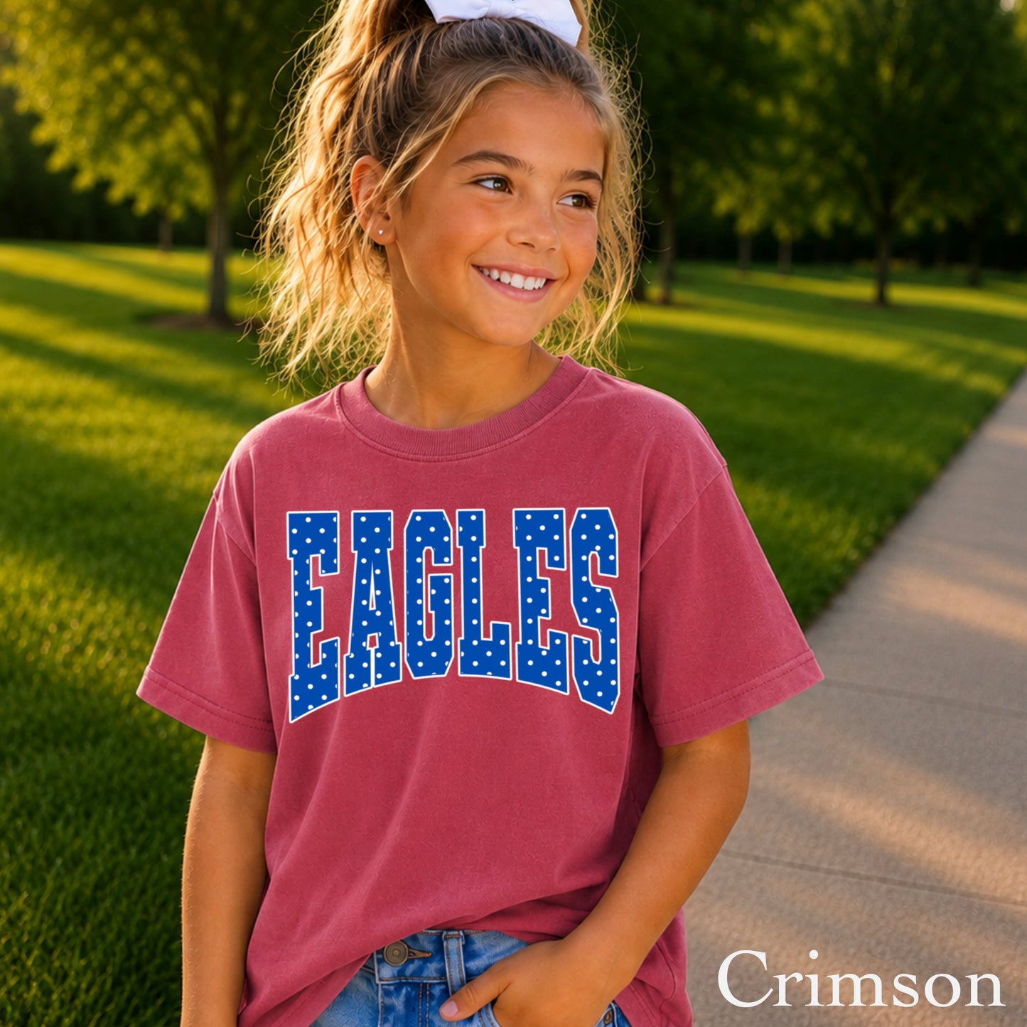 Eagles Polka Dot Youth Comfort Color T-Shirt