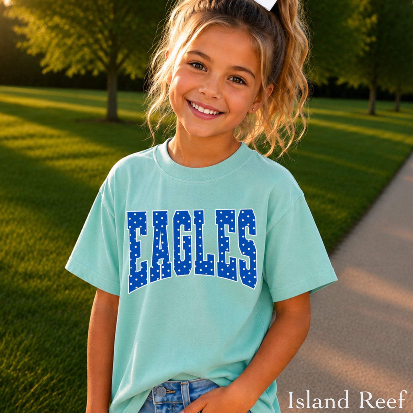 Eagles Polka Dot Youth Comfort Color T-Shirt