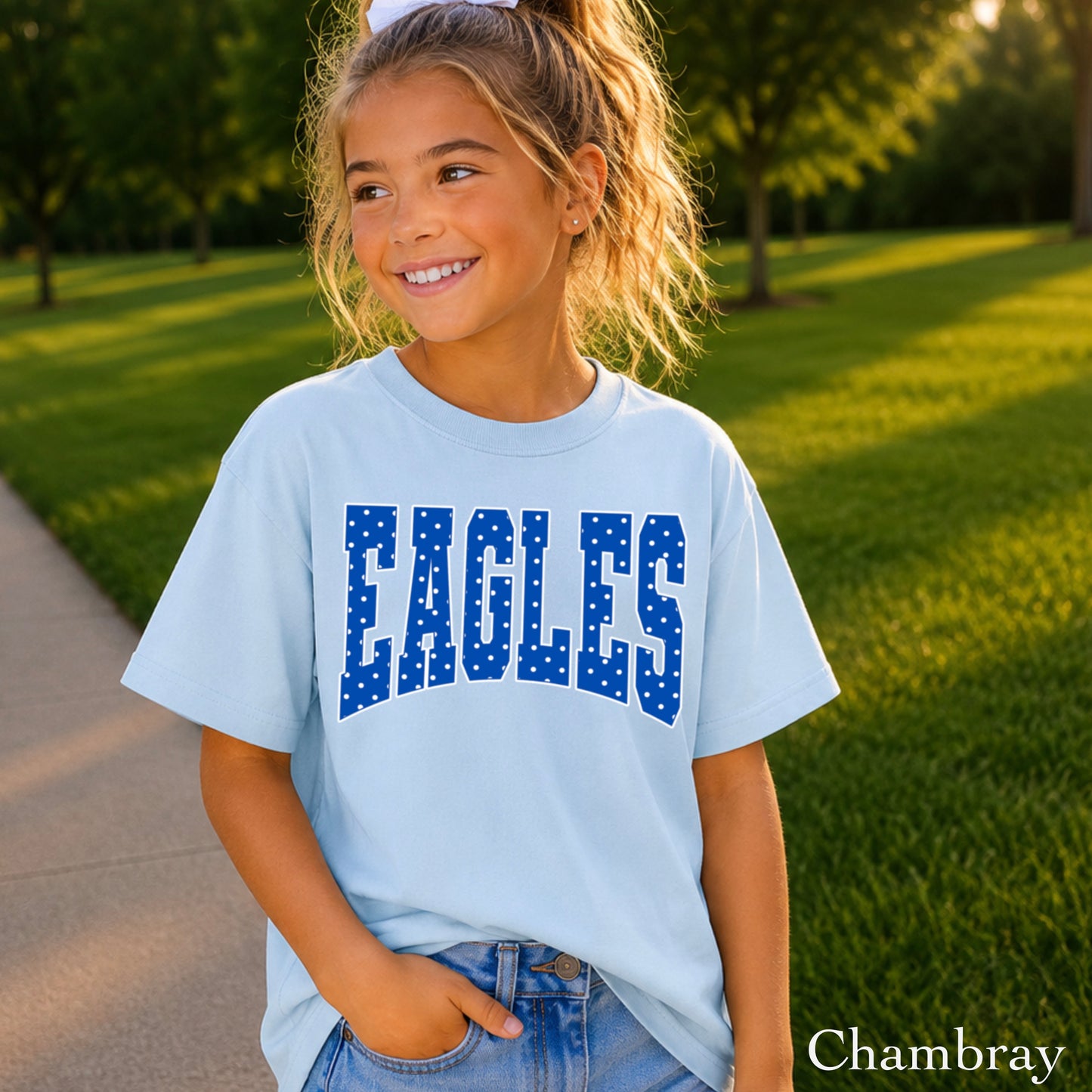 Eagles Polka Dot Youth Comfort Color T-Shirt