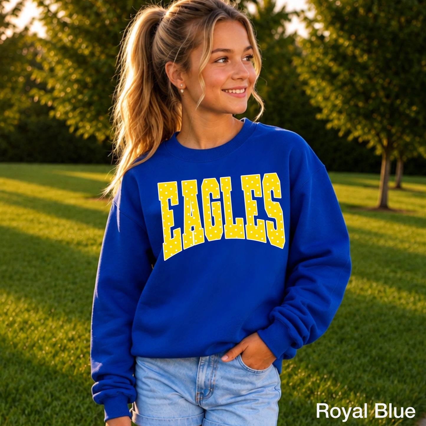 Eagles Polka Dot Youth Crewneck Sweatshirt