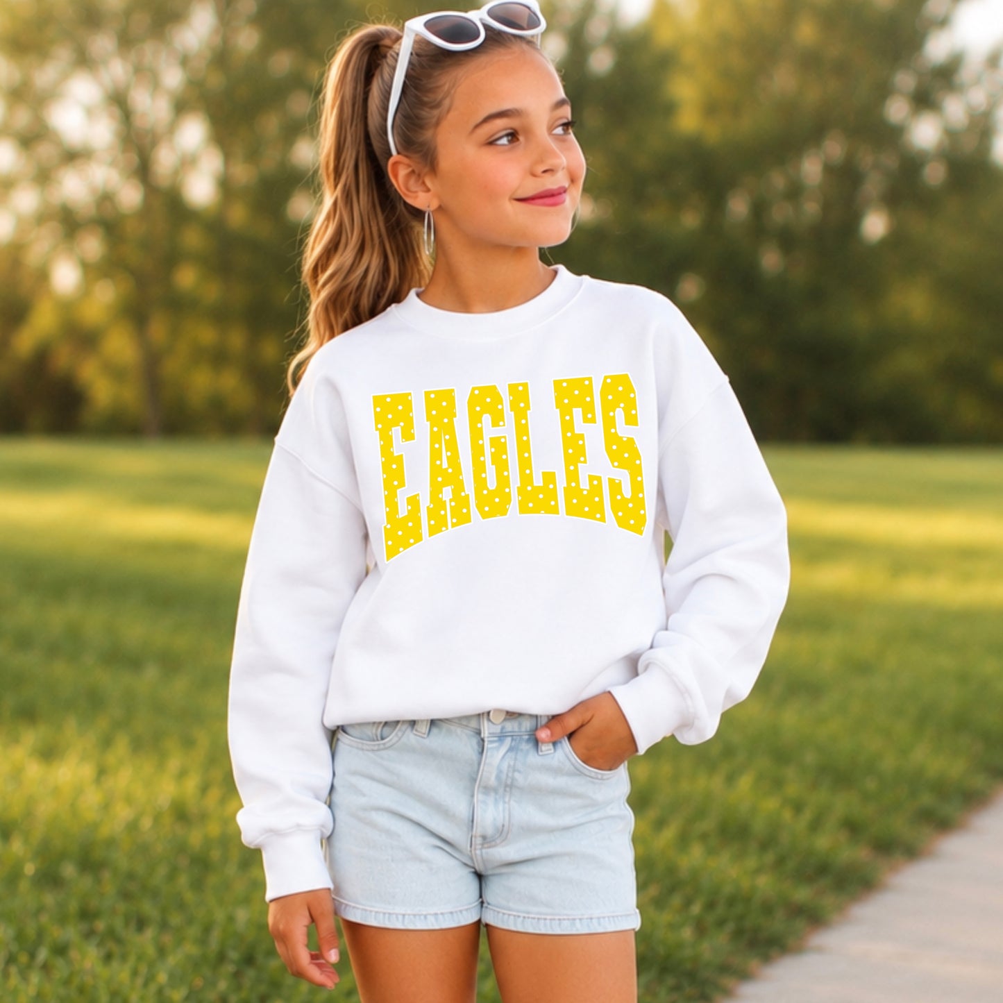 Eagles Polka Dot Youth Crewneck Sweatshirt